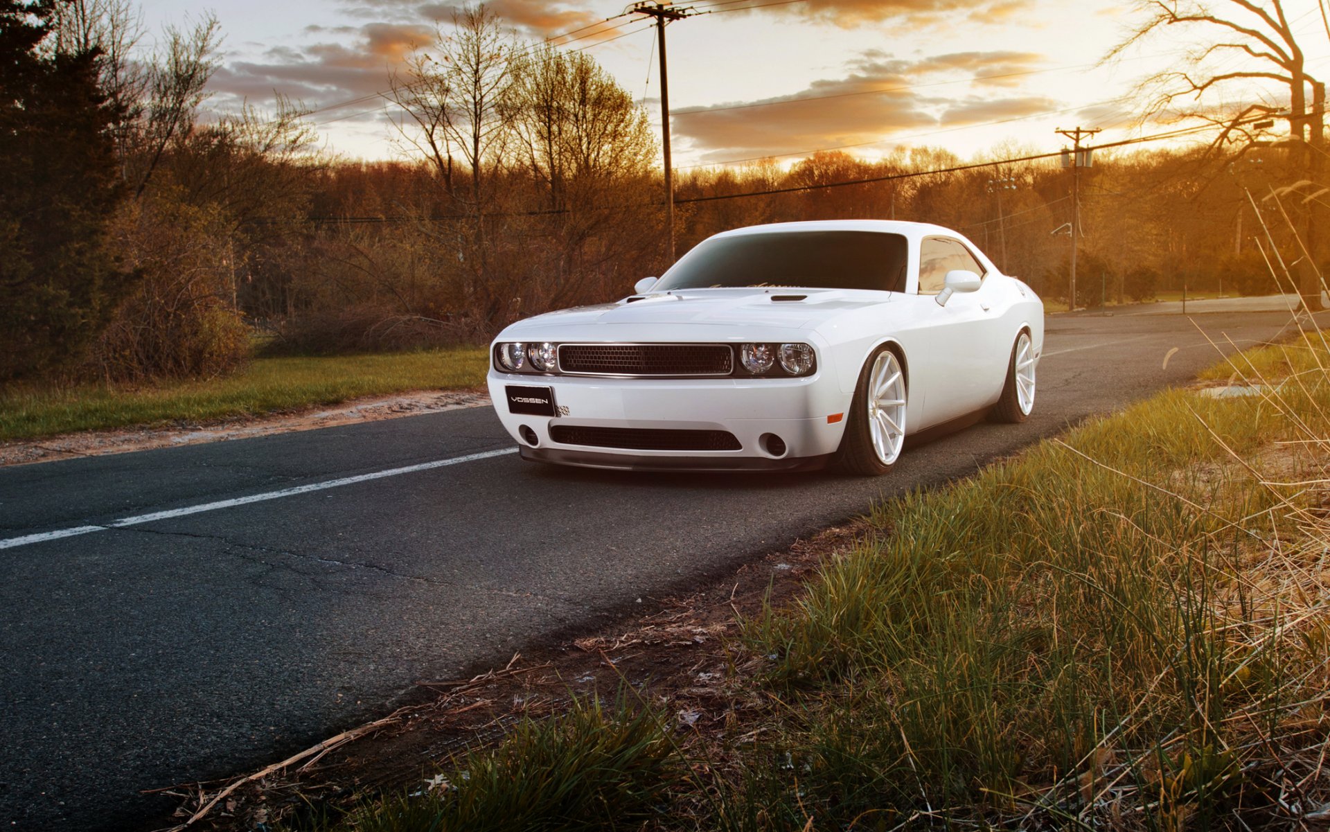 dodge challenger мышцы автомобиль белый челленджер